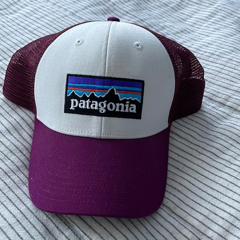 Patagonia purple trucker hat